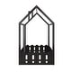 preview thumbnail 20 of 32, Twin House Bed with Door, Roof and Garden-style Fence, Kids Semi-Enclosed Play Area Wooden Floor Bed Frame