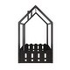 preview thumbnail 12 of 12, Twin Wood House Bed with Roof & Fence - Playhouse Design for Kids