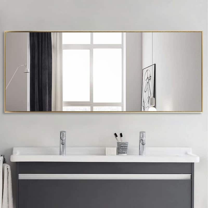 Modern Aluminum Alloy Thin Framed Full Length Floor Mirror