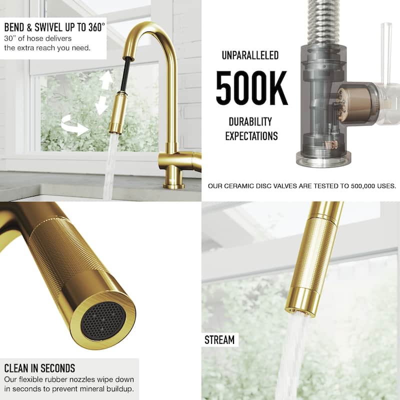 VIGO Gramercy 17" H Single Handle Pull-Down Spout Kitchen Faucet