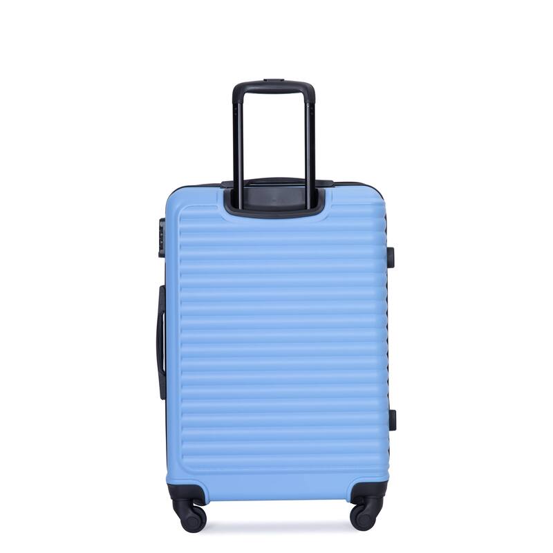 3 Piece ABS Hardside Luggage Sets Spinner Wheels Suitcase with Two Hooks and TSA Lock & Telescoping Handle