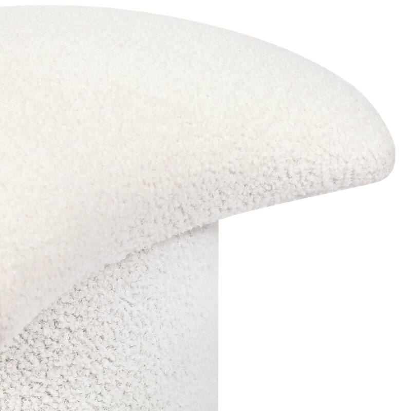 Adeco Boucle Ottoman Footrest Bench for Living Room