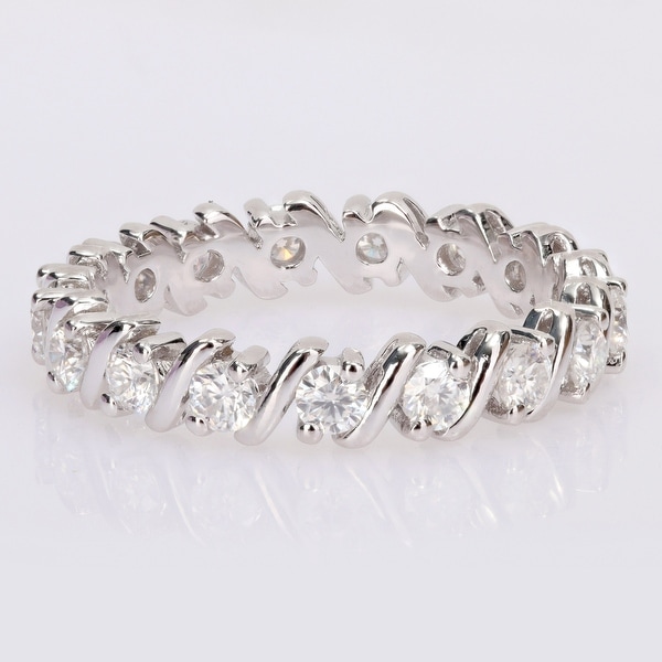 Miadora 1ct DEW Moissanite Full-Eternity Band in Sterling Silver. Opens flyout.