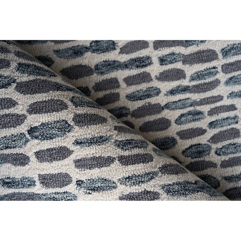 Exquisite Rugs Ink Blot Handmade Hand-tufted New Zealand Wool on Canvas Black/Gray Area Rug
