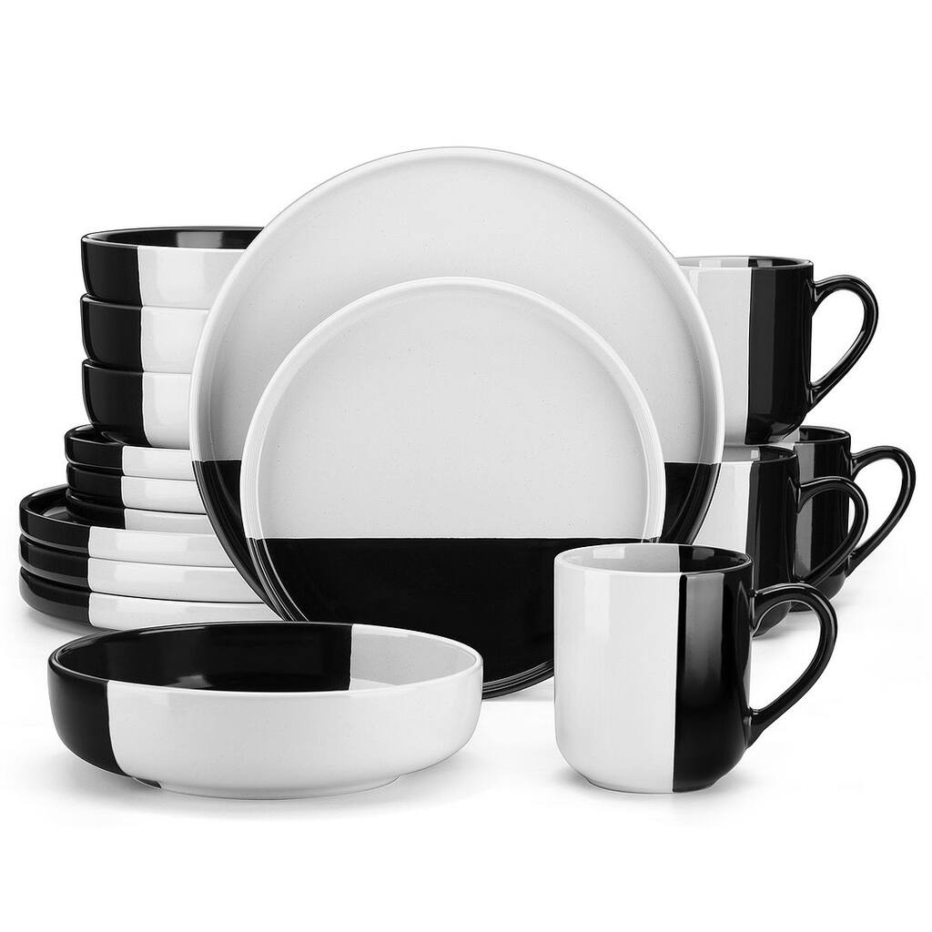 vancasso 16-Piece Overlap Glaze Dinnerware Set, Service for 4
