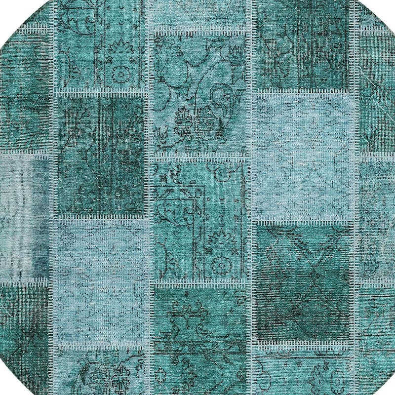 HomeRoots Patchwork Transitional Rectangle Outdoor Rug