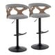 preview thumbnail 110 of 141, Carson Carrington Viby Adjustable Bar Stool with Rounded T Footrest (Set of 2) Light Grey Fabric/White Washed/Black Metal
