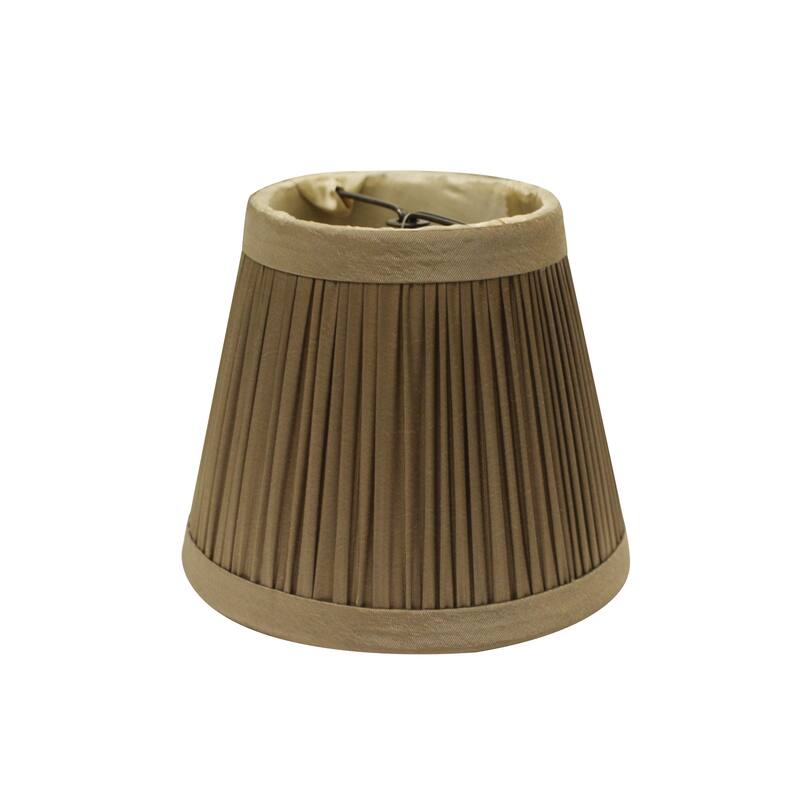 Pencil Pleat Chandelier Lampshade with Flame Clip, Ash (Set of 6) - Ash Brown