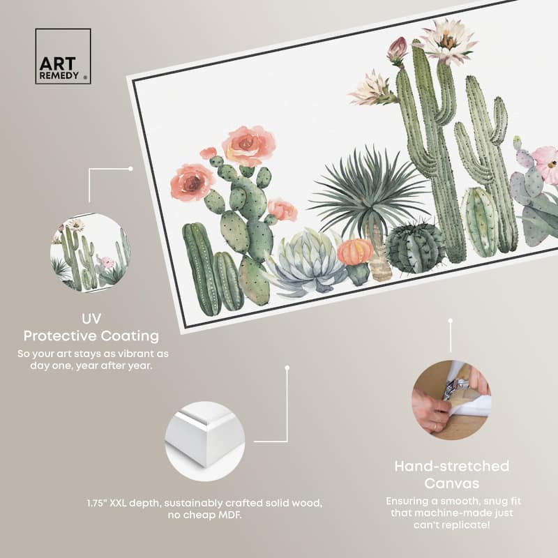 Cactus Desert Shade Panoramic Canvas by Art Remedy