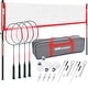 preview thumbnail 9 of 7, Professional Portable Badminton Net Set w/ Steel Poles, 4 Rackets 4 Shuttlecocks - 20'x2.5'
