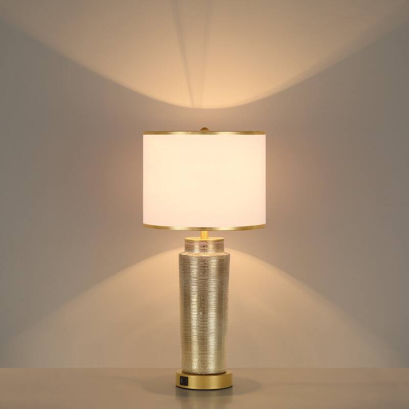 Acroma 25 '' Modern Ceramic Table Lamp with USB Ports - 1-light