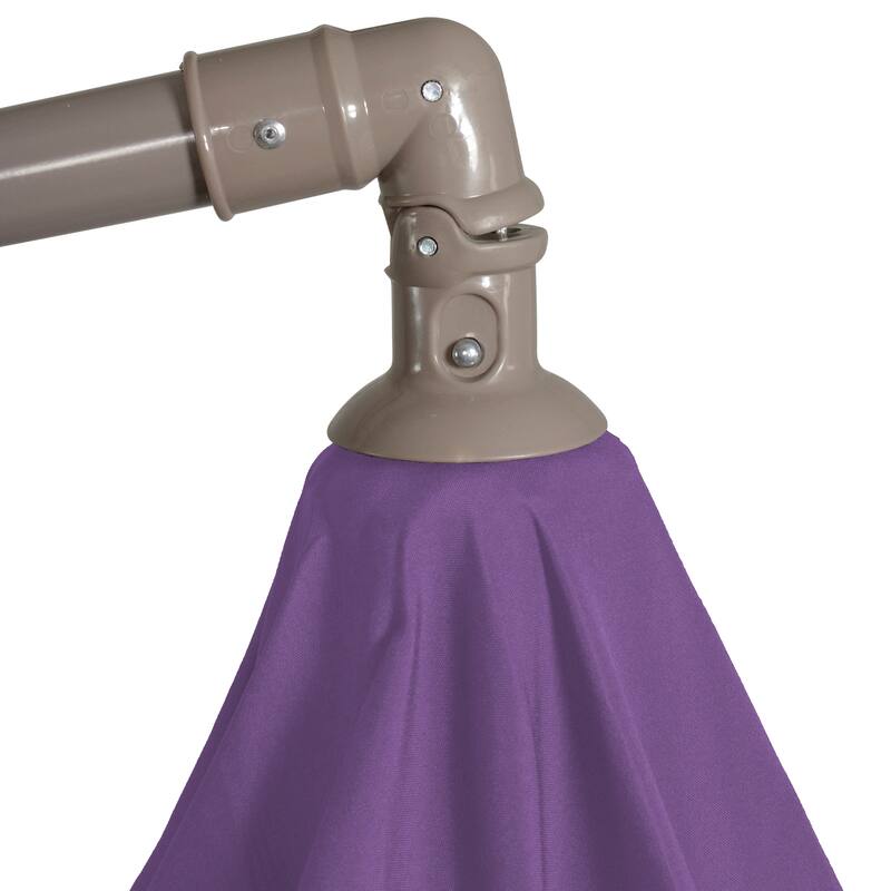 10ft Offset Outdoor Patio Umbrella with Hand Crank