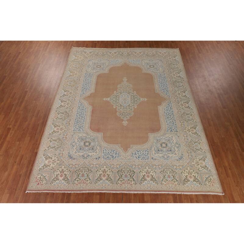 Kerman Persian Vintage Rug Hand-Knotted Wool Carpet - 9'9" x 12'9"