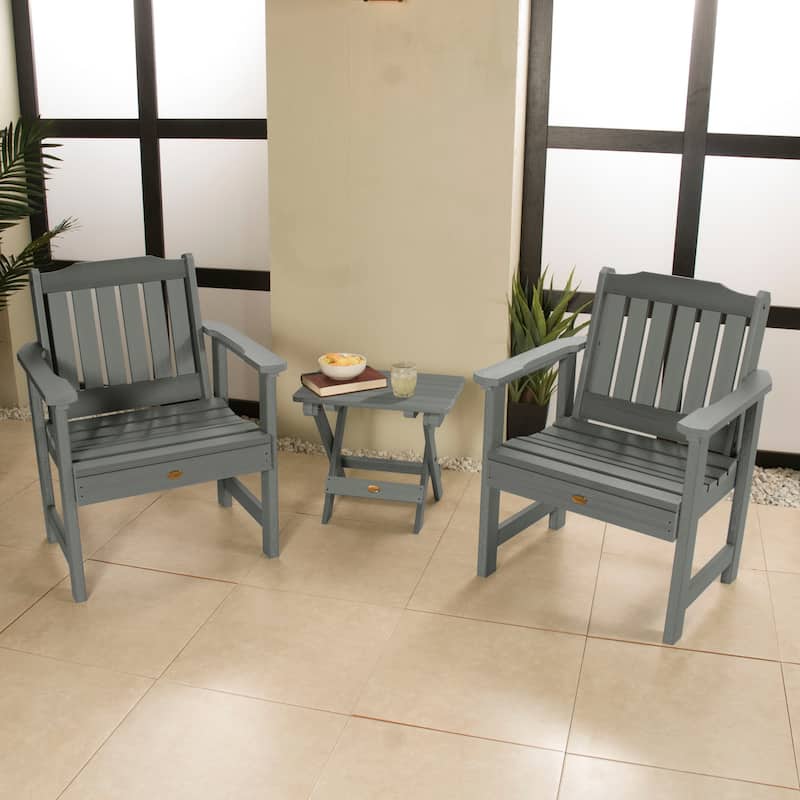 HIGHWOOD Garden Chairs and Folding Side Table (3-piece Set)