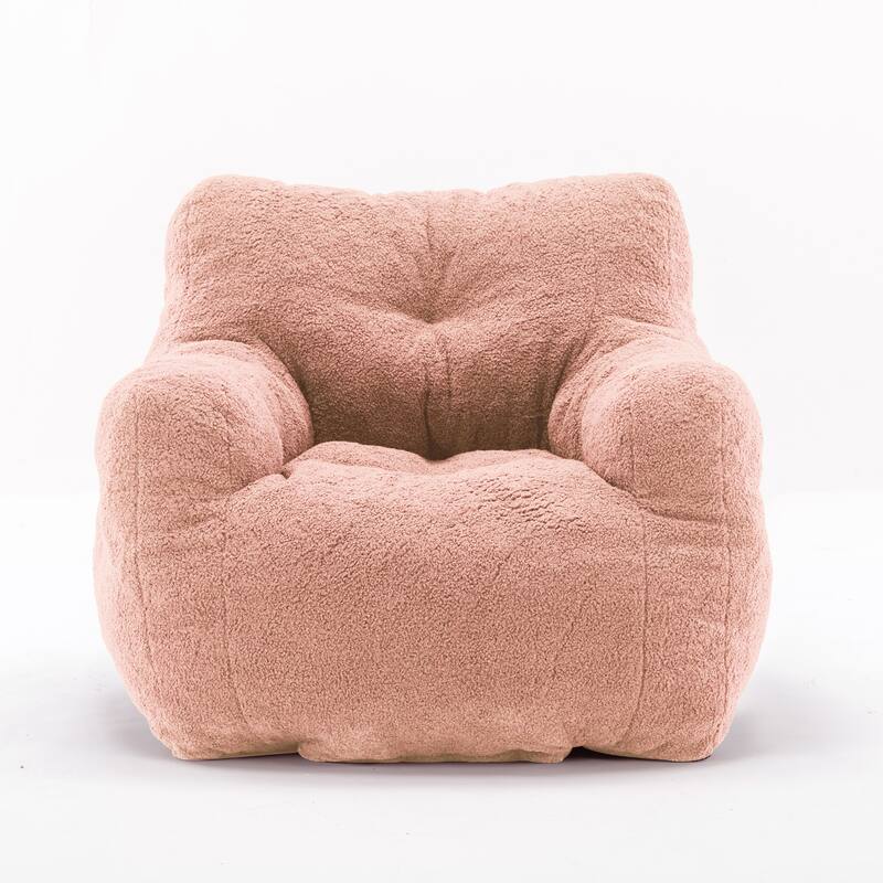 Mieres Faux Fur Fabric Bean Bag Chair, Floor Sofa For Living Room, Bedroom Lazy Sofa