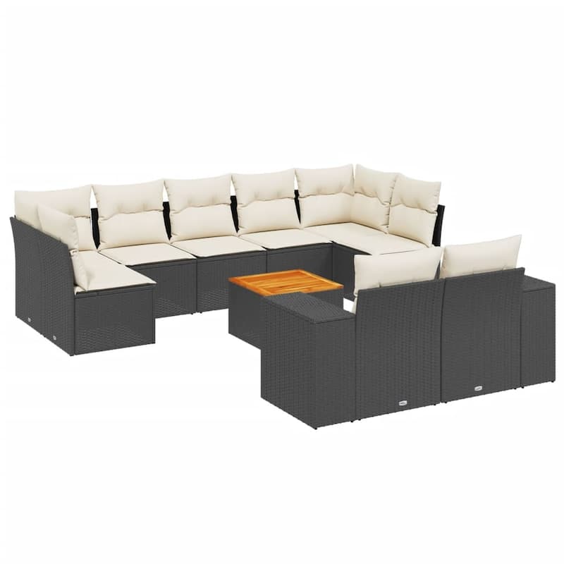 vidaXL Garden Sofa Set Black