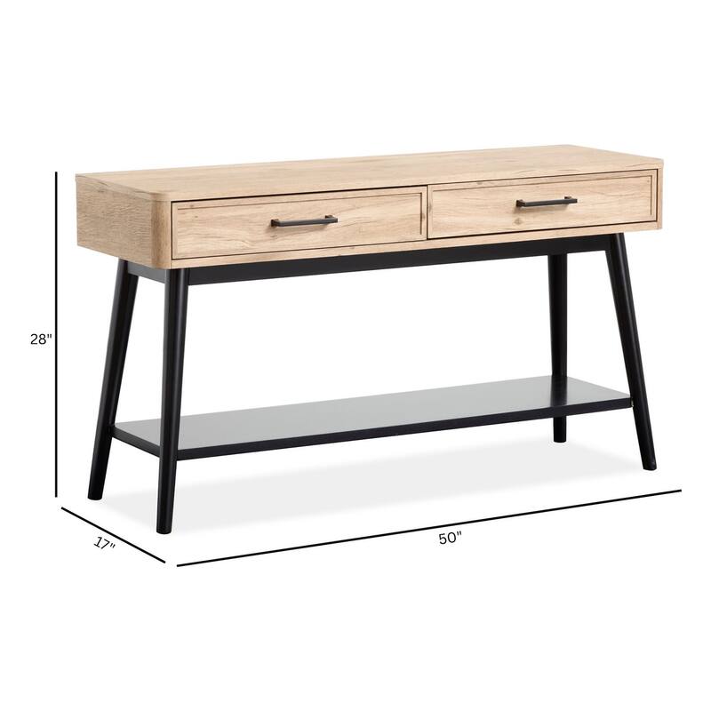 Magnussen Home Fletcher Driftwood Rectangular Sofa Table - 50''W x 17''D x 28''H