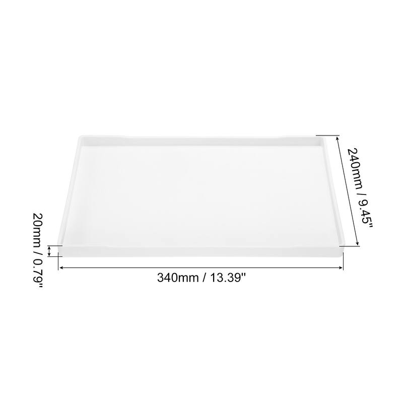 10" x 13.4" Small White Mini Tray Plastic Rectangular Wooden Serving Trays White - White