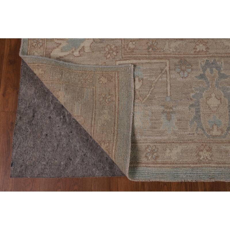 Blue Oushak Vegetable Dye Turkish Area Rug Hand-Knotted Wool Carpet - 8'2"x 10'3"