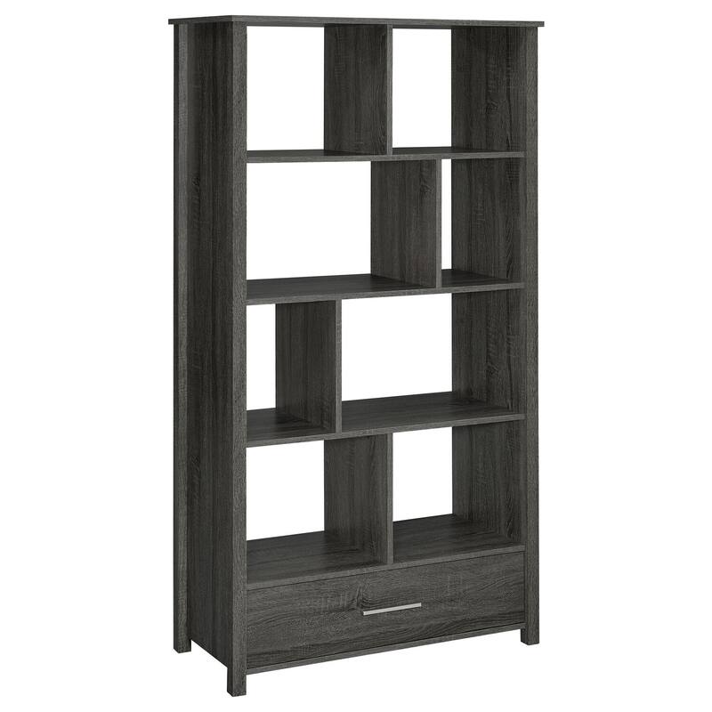 3-Shelf Bookcase Cappuccino Finish Small Open Storage Organizer with Modern Design for Bedroom or Office Space