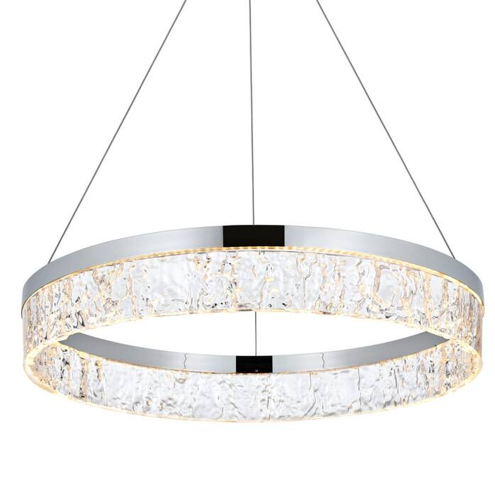 Elegant Lighting 2050D22 Linden 22" Wide LED Ring Chandelier - 2087 - Chrome