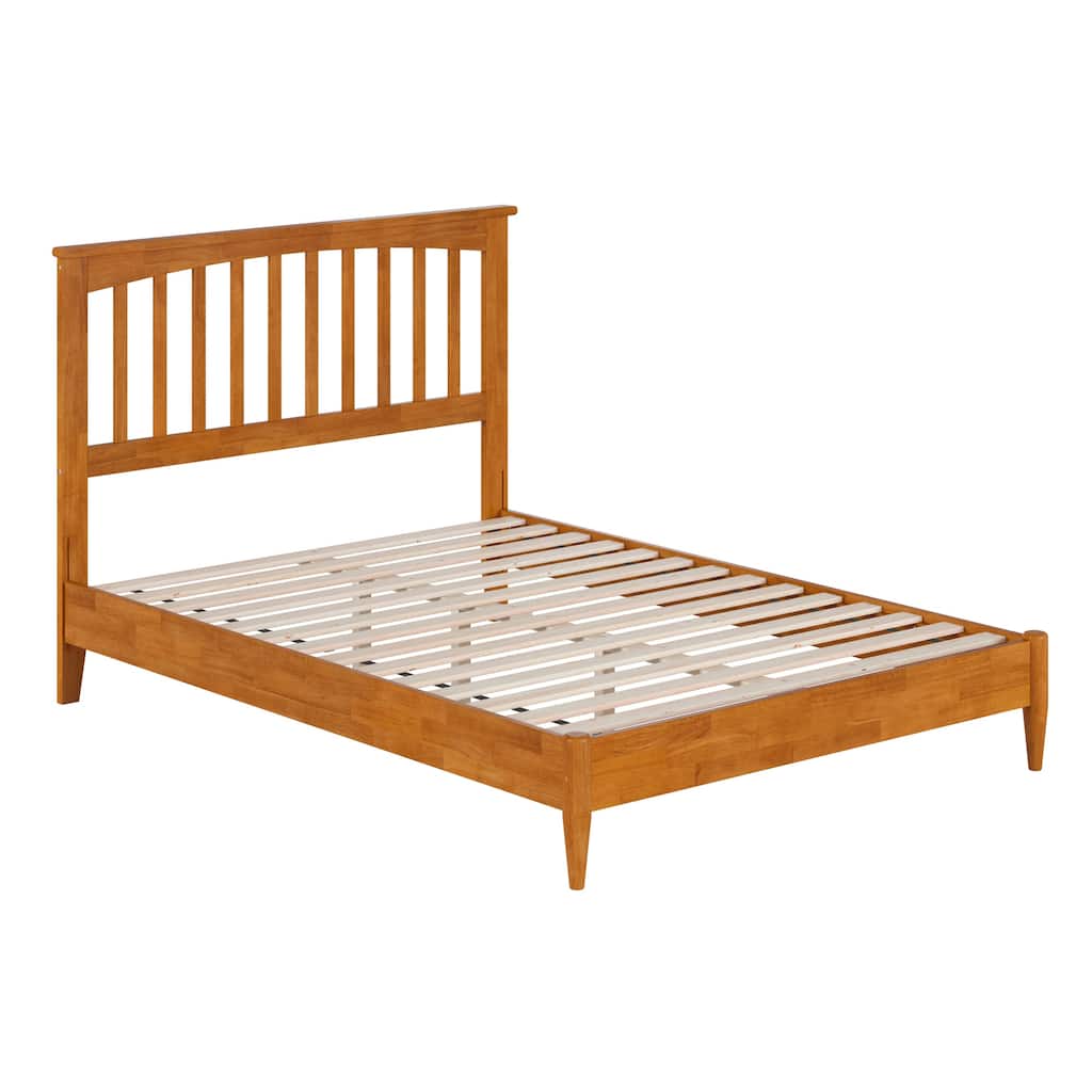 Becket Full Solid Wood Low Profile Platform Bed in Light Toffee