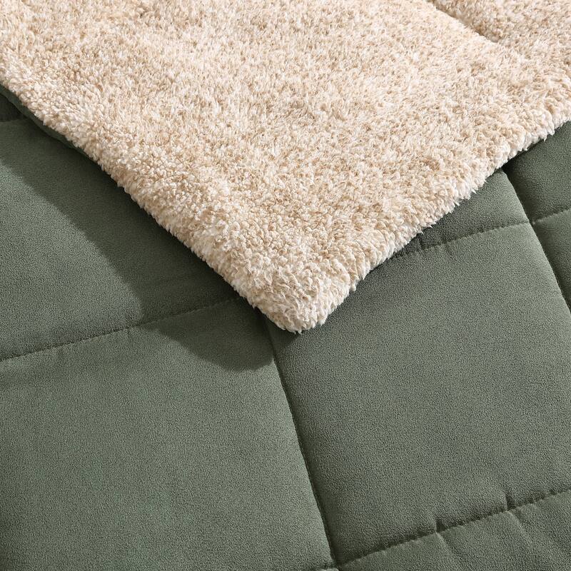 Wrangler Legendary Solid Microsuede/Sherpa Reversible Comforter Set