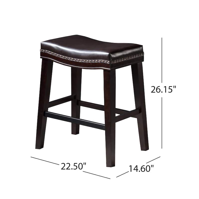 Ostweer Furniture 26" Contemporary Upholstered Saddle Counter Stool Set of 4