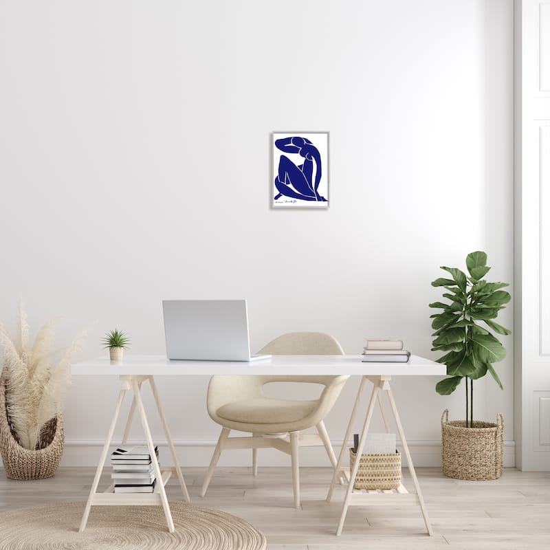 Stupell Minimal Abstract Purple Nude Woman Matisse Artist Framed Wall Art