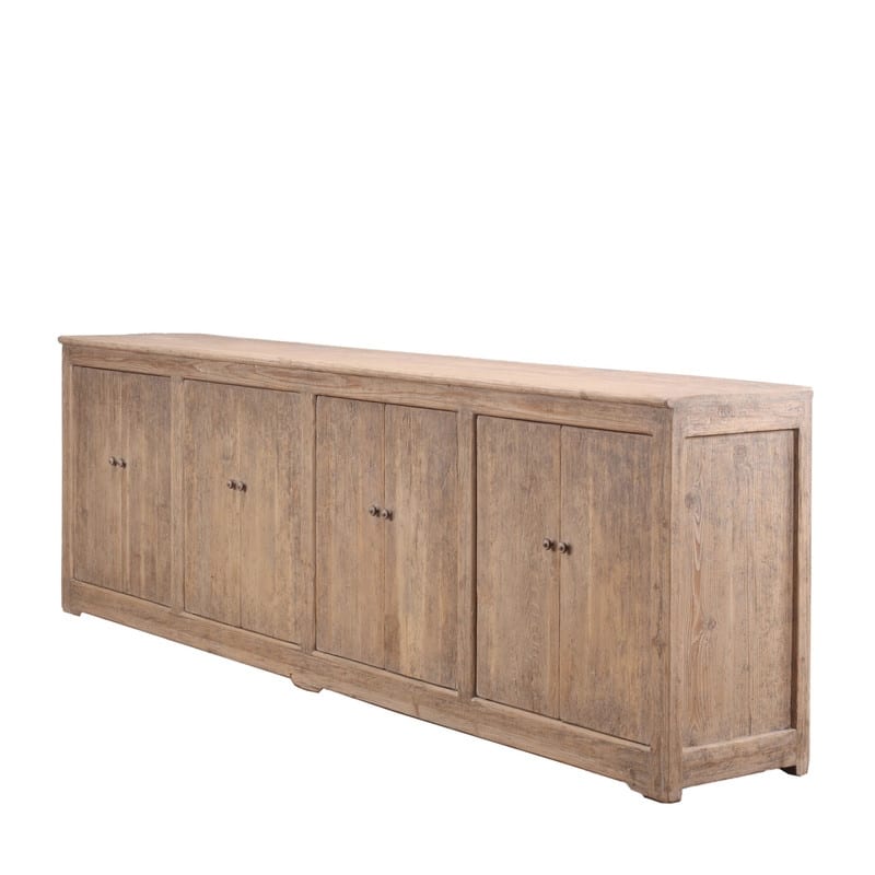 122" Long Ravello Cabnet with 8 Doors Weathered Natural