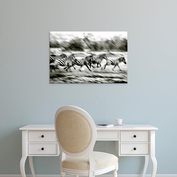 Easy Art Prints Colby Chester's 'Stampeding Zebra' Premium Canvas Art