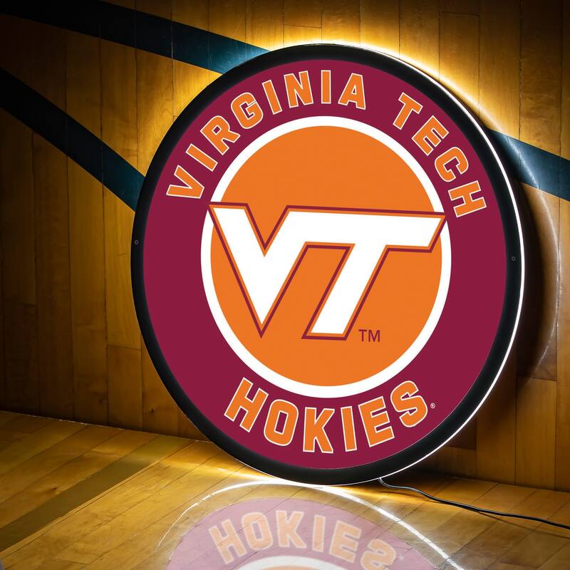 Virginia Tech LED Lighted Sign - Clear