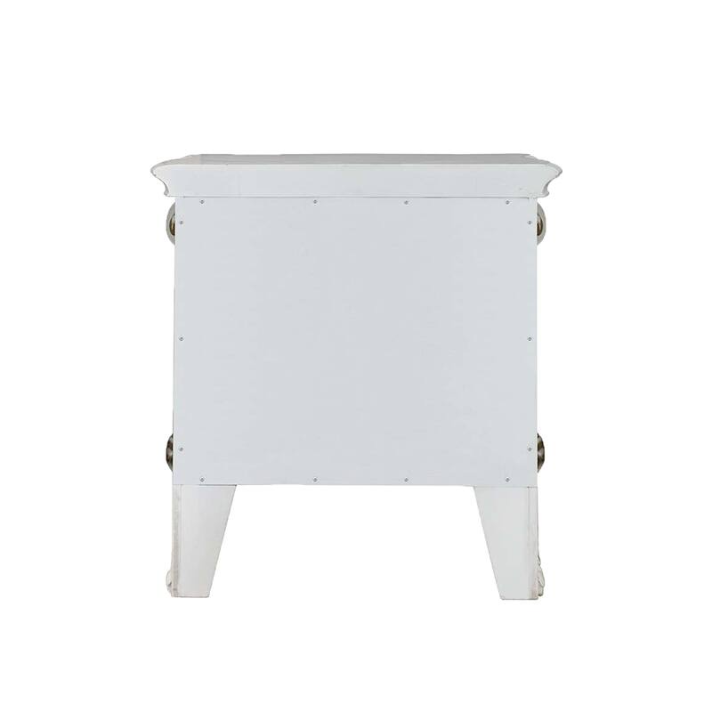 2 Drawers Nightstand with Oversized Scrolled Leg