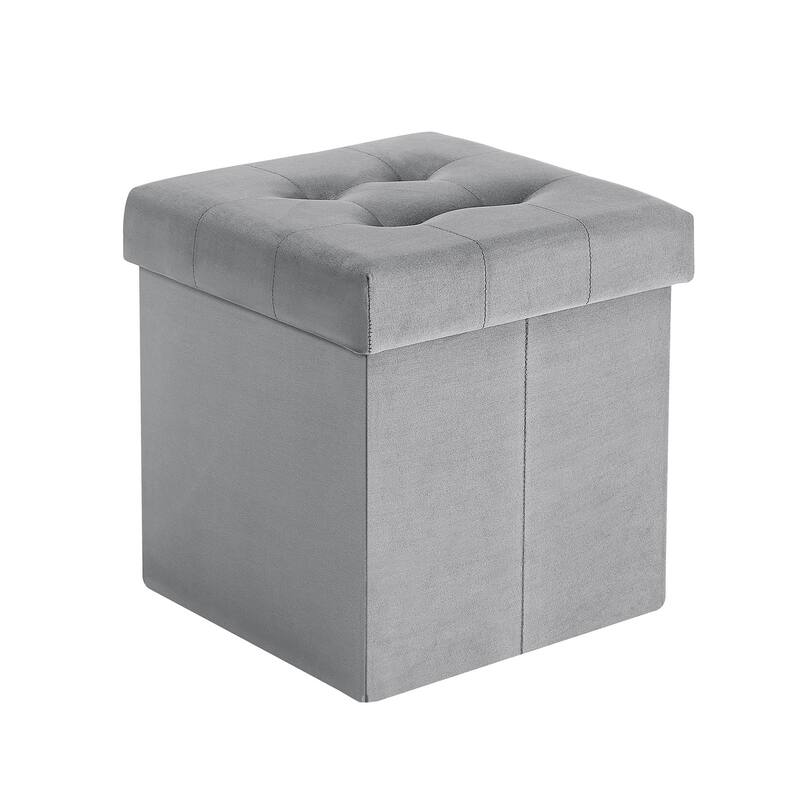 VECELO Modern Folding Tufted Square Storage Ottoman Foot Rest