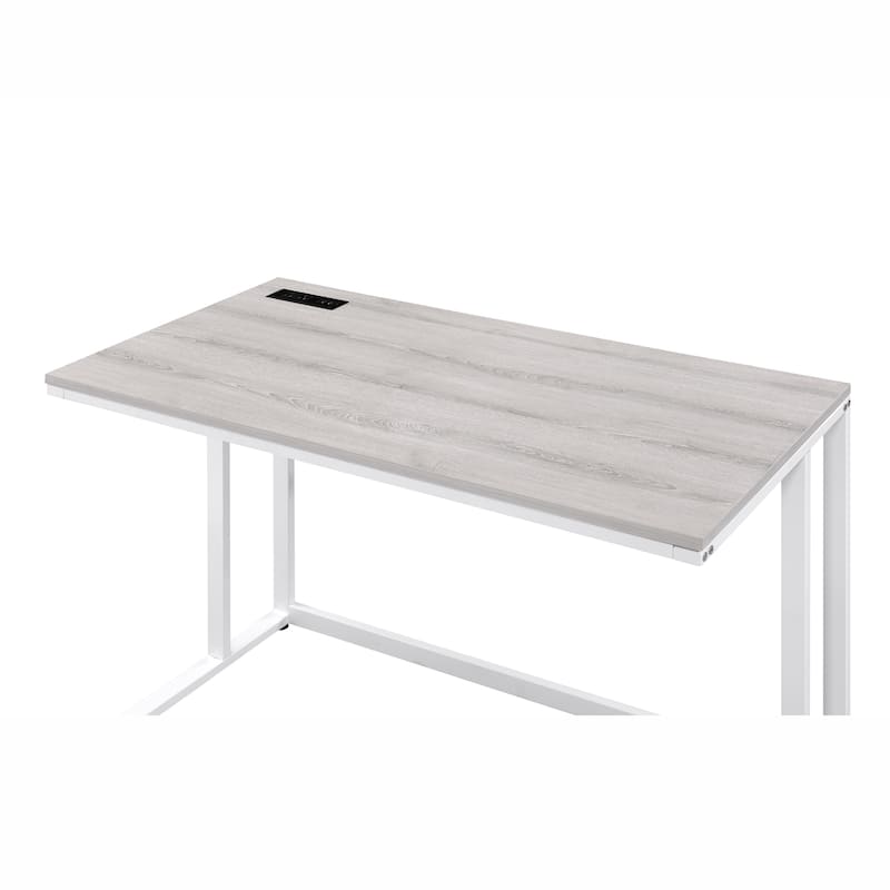 Lazzo Modern 47-inch Steel Computer Desk with USB Ports by Furniture of America