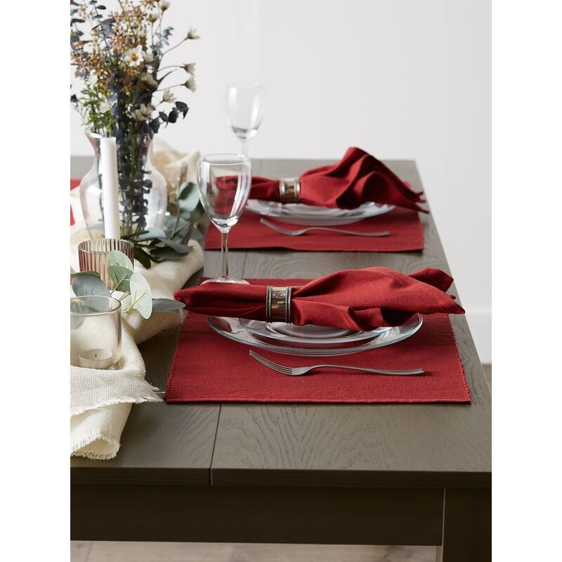 DII Barn Red Ribbed Placemat Set/6