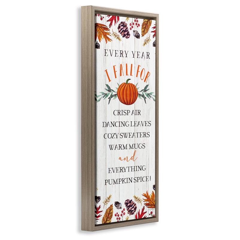 Stupell Every Year Favorite Fall Things Framed Floater Canvas Wall Art Design By Elizabeth Tyndall