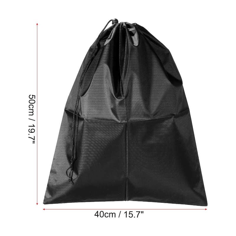 19.7" Height Clothes Storage Drawstring Bag for Camping, Black