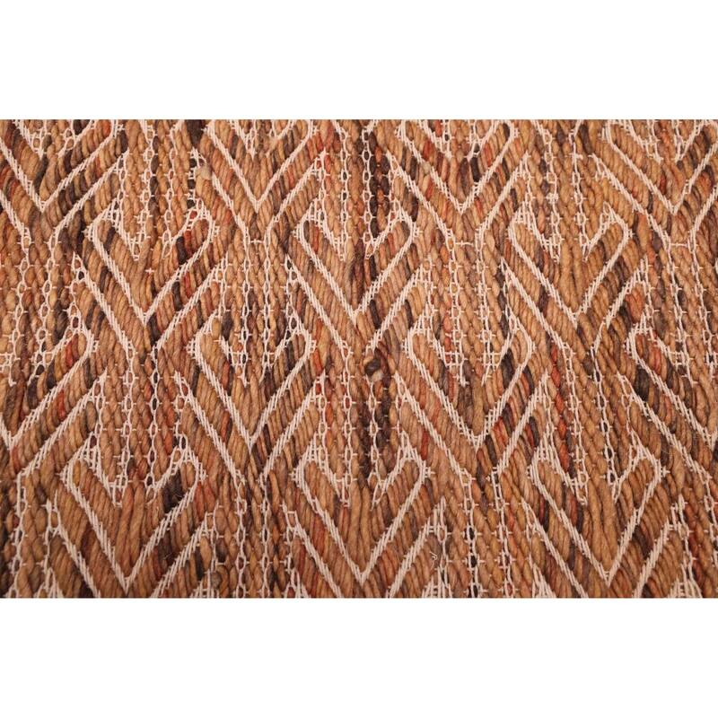 ECARPETGALLERY Braid weave Sienna Brown Wool Rug - 5'0 x 7'7