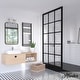 preview thumbnail 2 of 10, Hunter Astwood Bathroom Vanity Light, Clear Cylinder Glass, Damp Rated, Caged - Contemporary, Transitional, Art-Deco