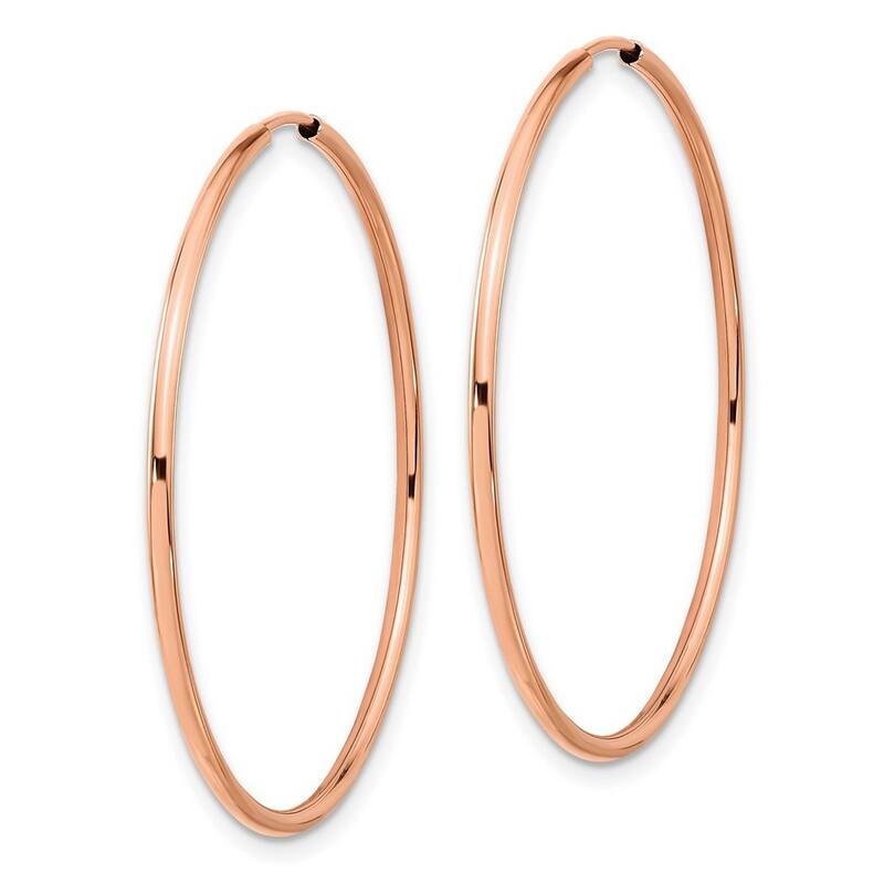 Curata 10k Rose Gold Polished Endless Hoop Earrings - 40x40mm