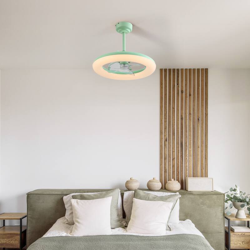 21.5" Smart LED Ceiling Fan - 6-Speed, Dimmable, Remote/App Control - 21.5 - Pistachio Gelato