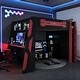 preview thumbnail 34 of 45, Full Size Esports Gaming Loft Bed Wood Frame Loft Bed with All-in-one Work Play Desk, Bookcase and RGB Ambient Light