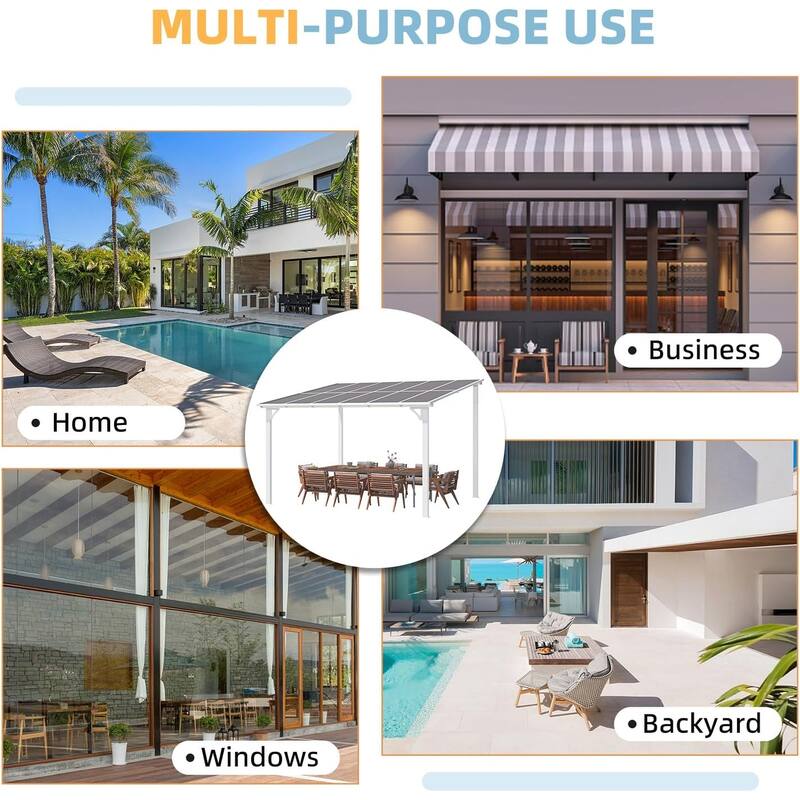 AECOJOY Wall Mounted Gazebos Pergola Gazebo Awnings for Backyard