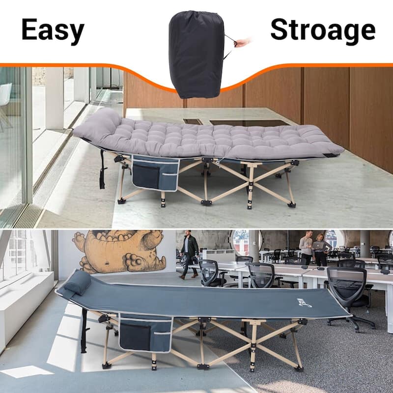Cot, Camping Cot, Heated Camping cot with 10000mAh Power Bank Heavy Duty Holds 500 Lbs - 74 x 26.5