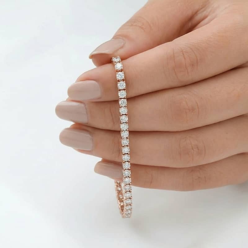 Bliss Diamond 4 Ct Diamond Tennis Bracelet White, Yellow, or Rose Gold Lab Grown 7"