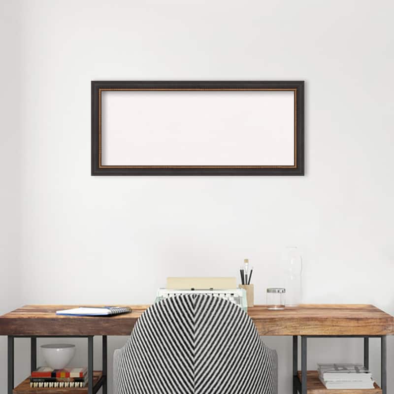 Ashton Black Wood Framed White Corkboard Bulletin Board, Organization Board, Pin Board