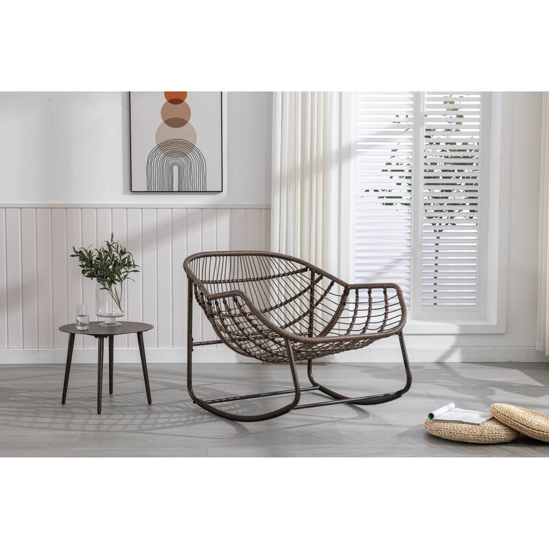 37.2" Rocking Chair with Steel Frame