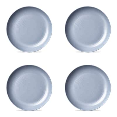 Set 4 Light Blue Melamine Plastic Dinner Plate Dishwasher Safe Indoor/Outdoor 11x11 inch