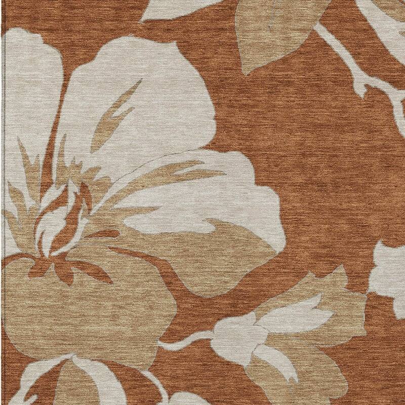 HomeRoots Floral Transitional Rectangle Outdoor Rug